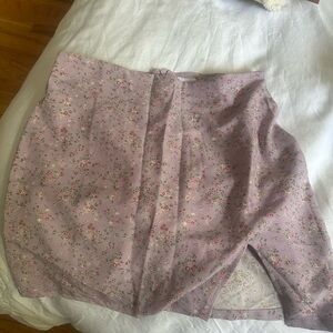 Purple floral mini skirt